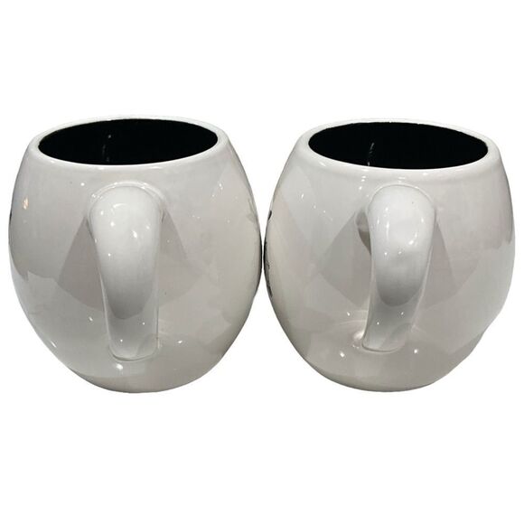 RAE DUNN Halloween Mugs Set of 2 Candy Corn Broom Witch Skeleton Pumpkin Head - Picture 5 of 9